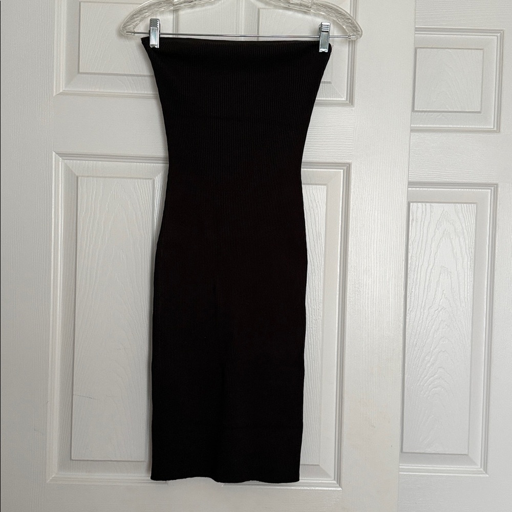 H&M Brown Strapless Knit Dress S